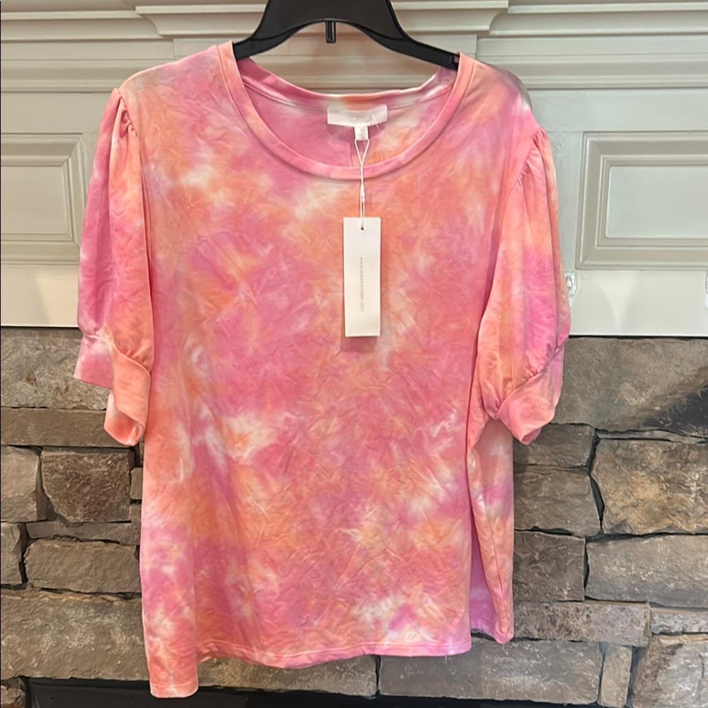 Adyson Parker Pink and Orange Relaxed Short Sleeve Tee